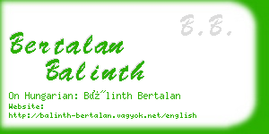 bertalan balinth business card